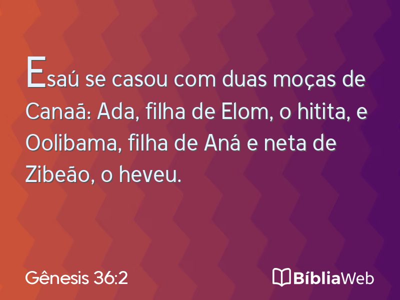 Gênesis 36:2 em imagem para compartilhar