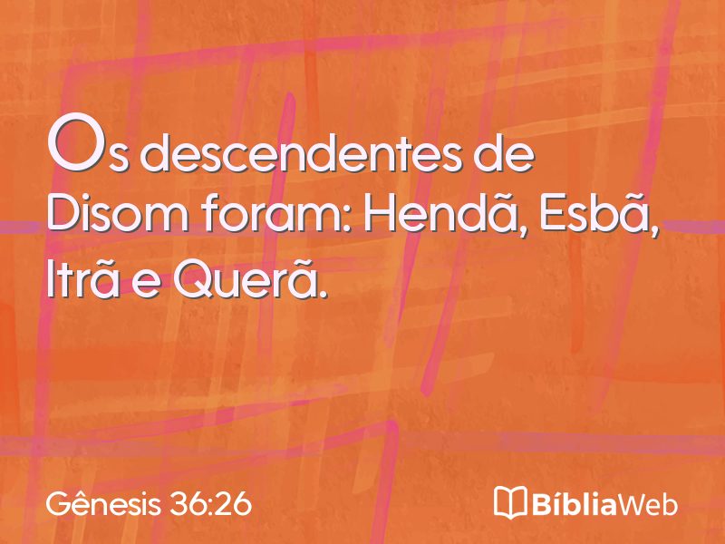 Gênesis 36:26 em imagem para compartilhar