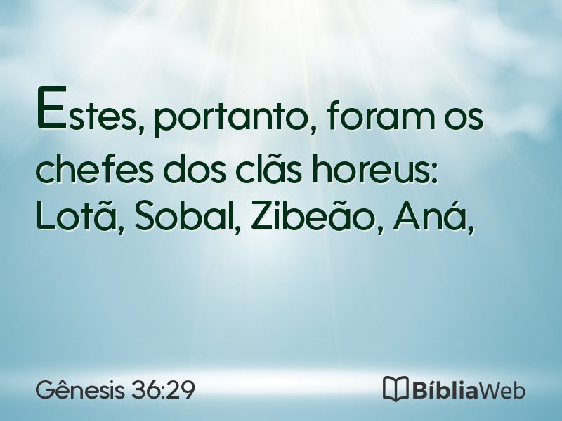 Gênesis 36:29 em imagem para compartilhar