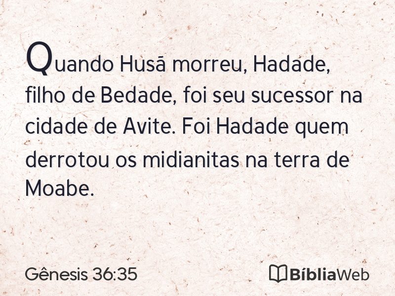 Gênesis 36:35 em imagem para compartilhar