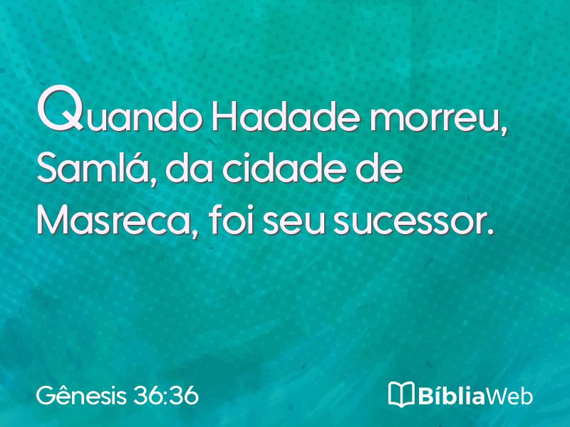 Gênesis 36:36 em imagem para compartilhar