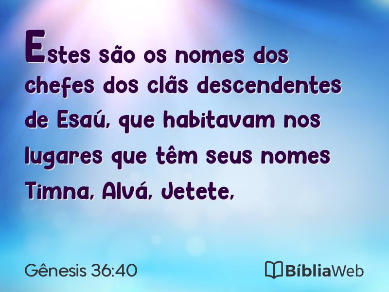 Gênesis 36:40 em imagem para compartilhar