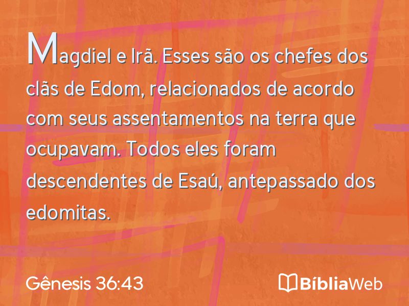 Gênesis 36:43 em imagem para compartilhar