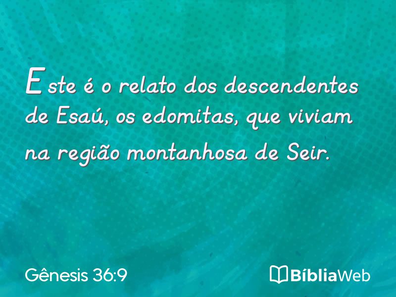 Gênesis 36:9 em imagem para compartilhar