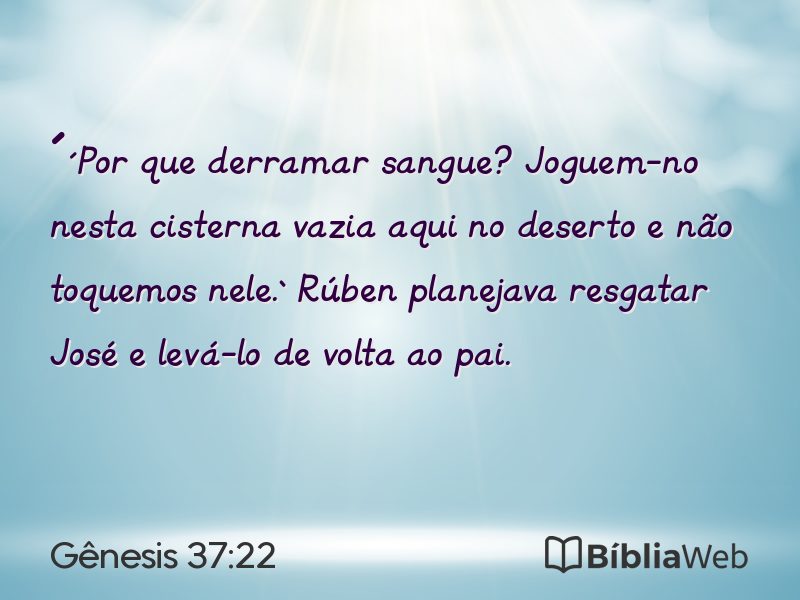 Gênesis 37:22 em imagem para compartilhar