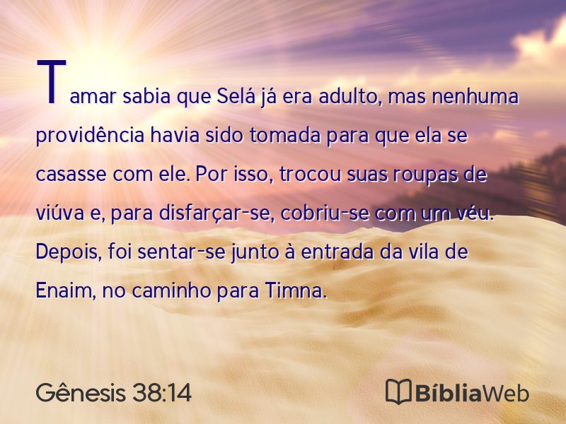 Gênesis 38:14 em imagem para compartilhar