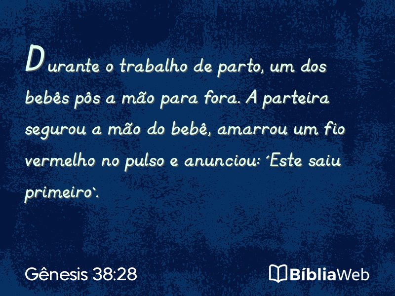 Gênesis 38:28 em imagem para compartilhar