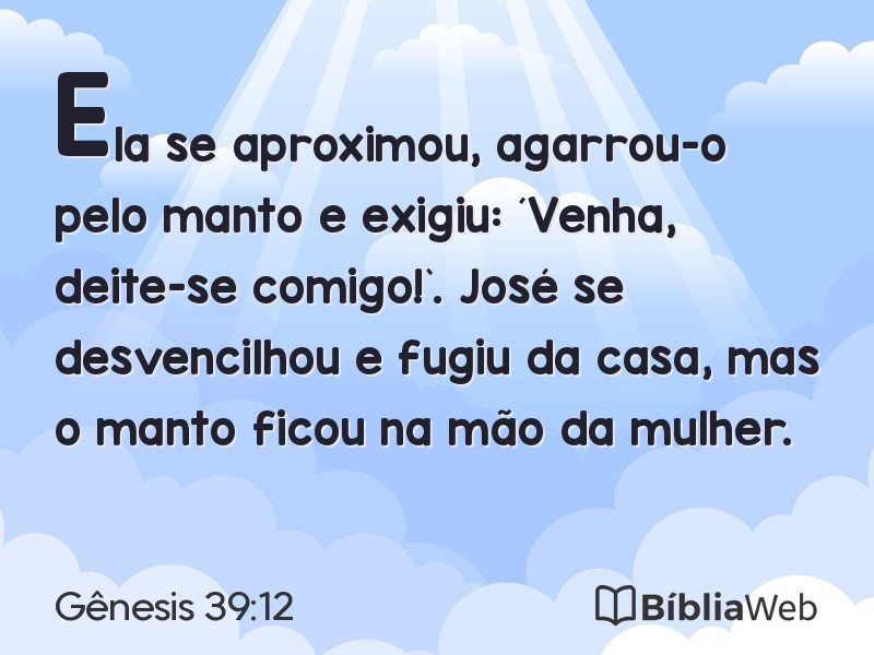 Gênesis 39:12 em imagem para compartilhar