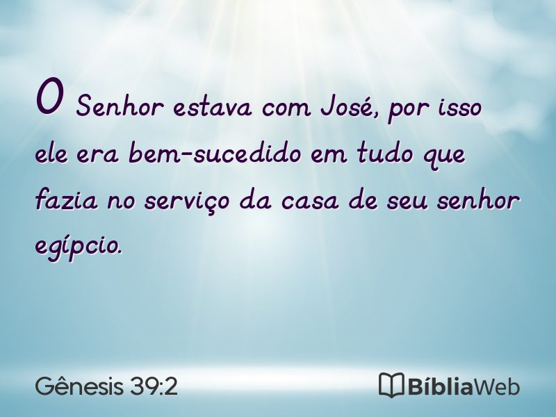 Gênesis 39:2 em imagem para compartilhar