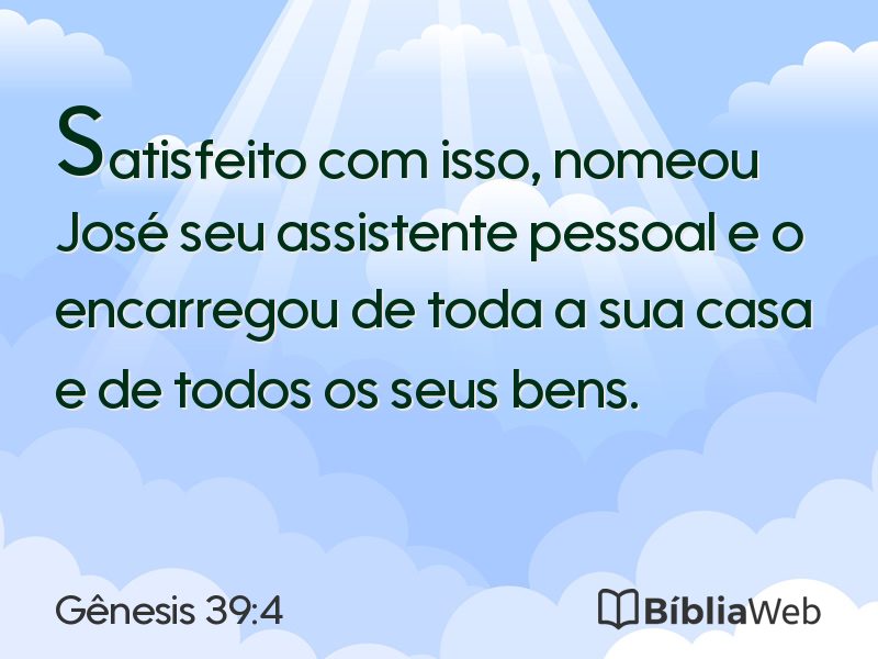 Gênesis 39:4 em imagem para compartilhar
