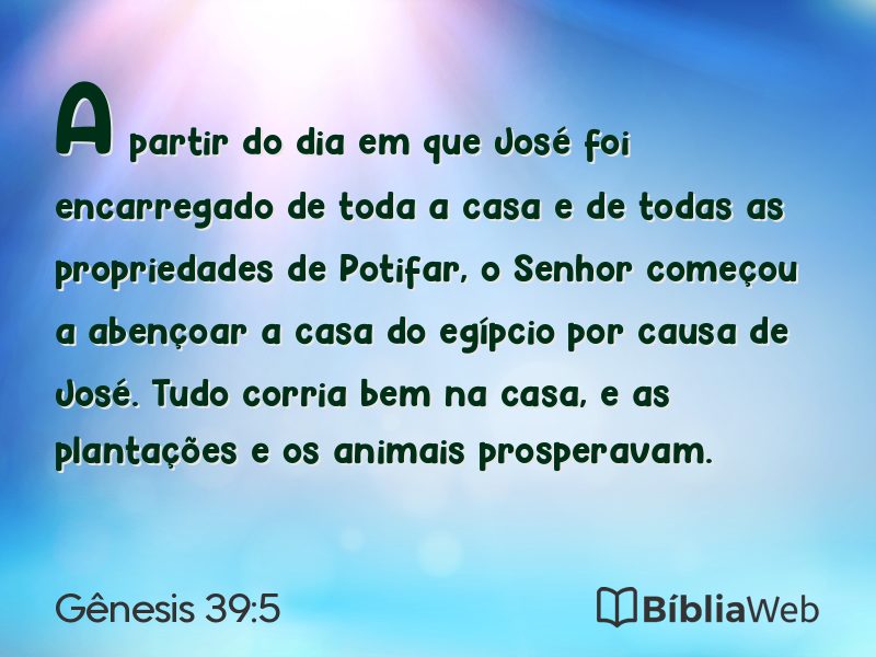 Gênesis 39:5 em imagem para compartilhar