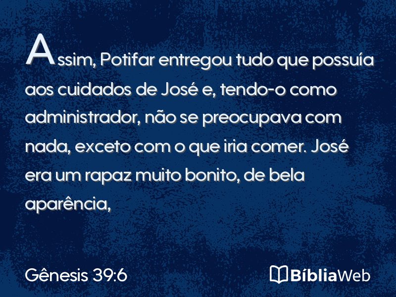 Gênesis 39:6 em imagem para compartilhar