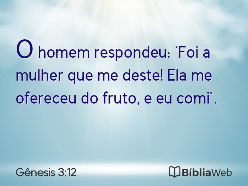 Gênesis 3:12 em imagem para compartilhar