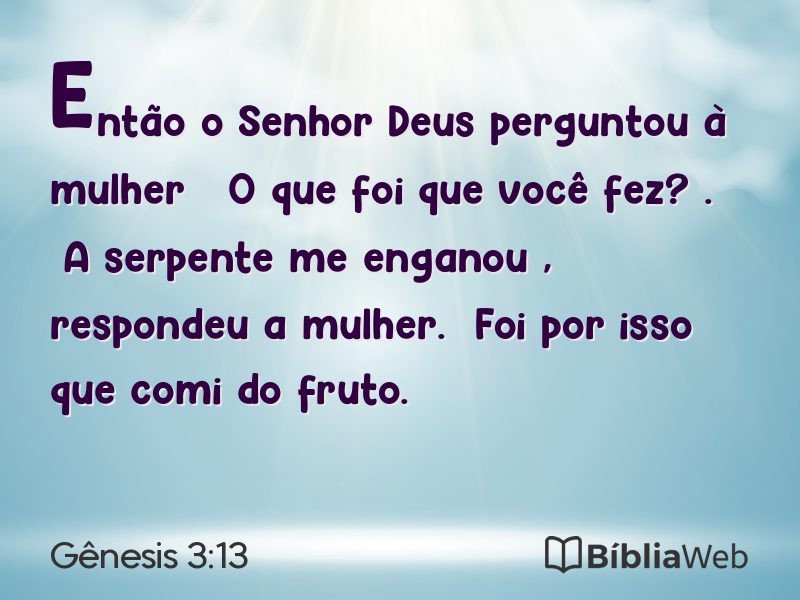 Gênesis 3:13 em imagem para compartilhar
