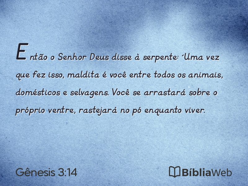 Gênesis 3:14 em imagem para compartilhar