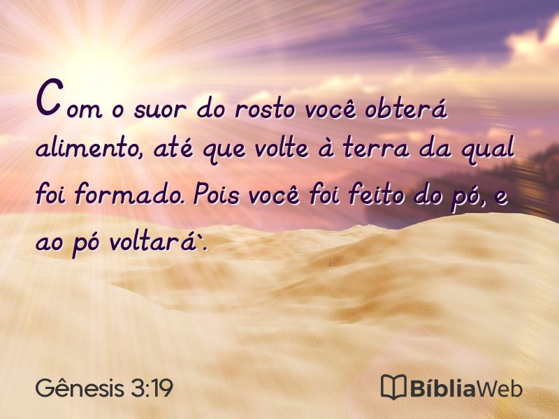Gênesis 3:19 em imagem para compartilhar