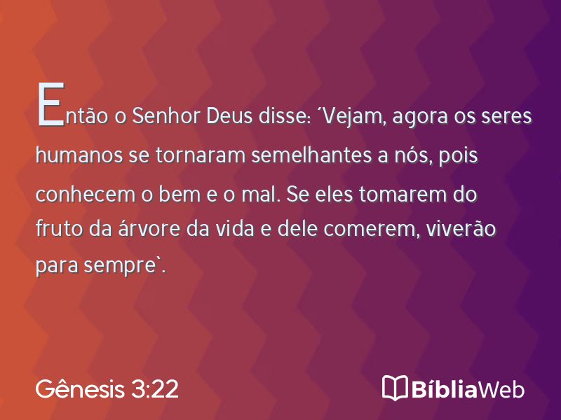 Gênesis 3:22 em imagem para compartilhar