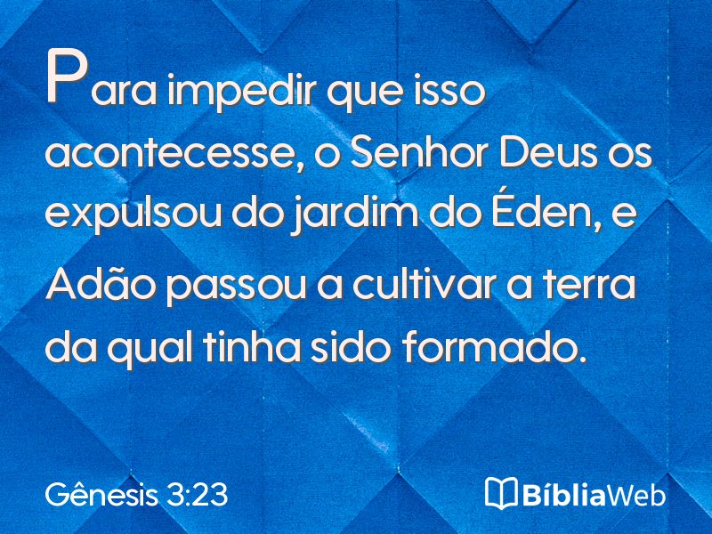 Gênesis 3:23 em imagem para compartilhar
