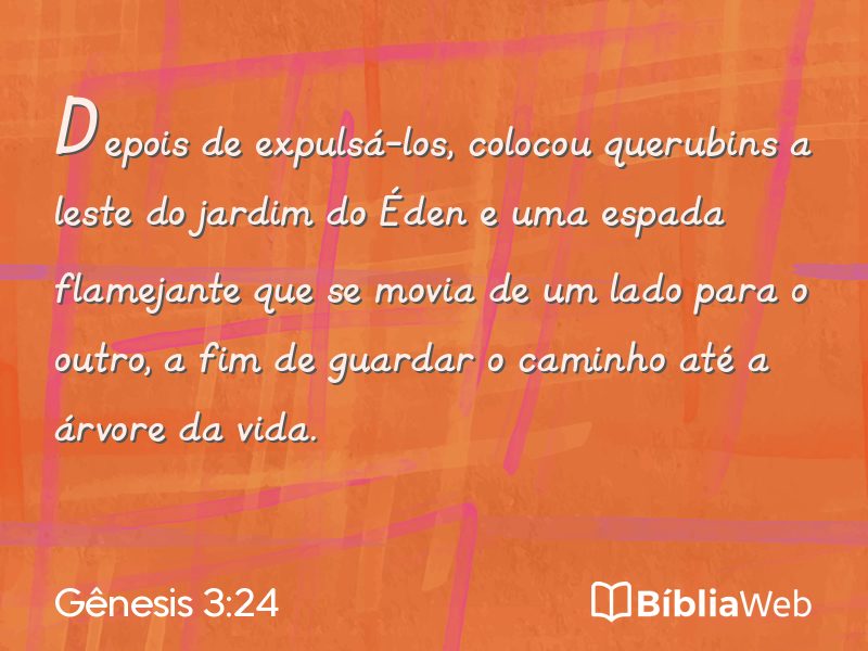 Gênesis 3:24 em imagem para compartilhar