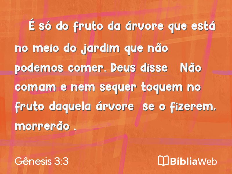 Gênesis 3:3 em imagem para compartilhar