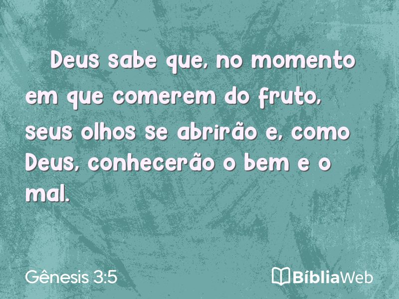 Gênesis 3:5 em imagem para compartilhar