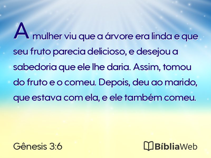 Gênesis 3:6 em imagem para compartilhar