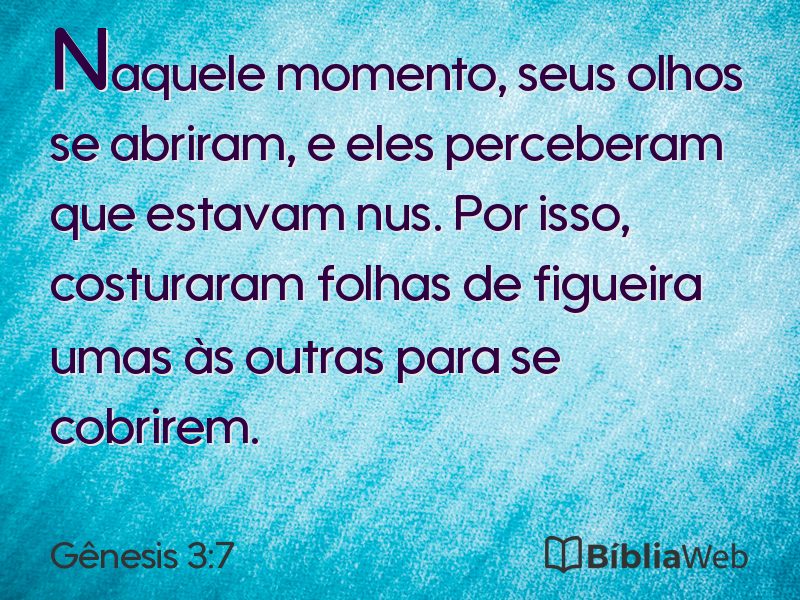 Gênesis 3:7 em imagem para compartilhar