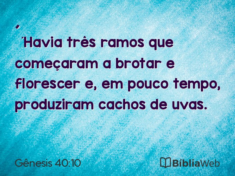 Gênesis 40:10 em imagem para compartilhar