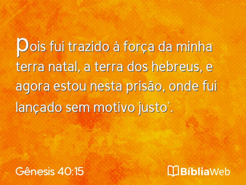 Gênesis 40:15 em imagem para compartilhar