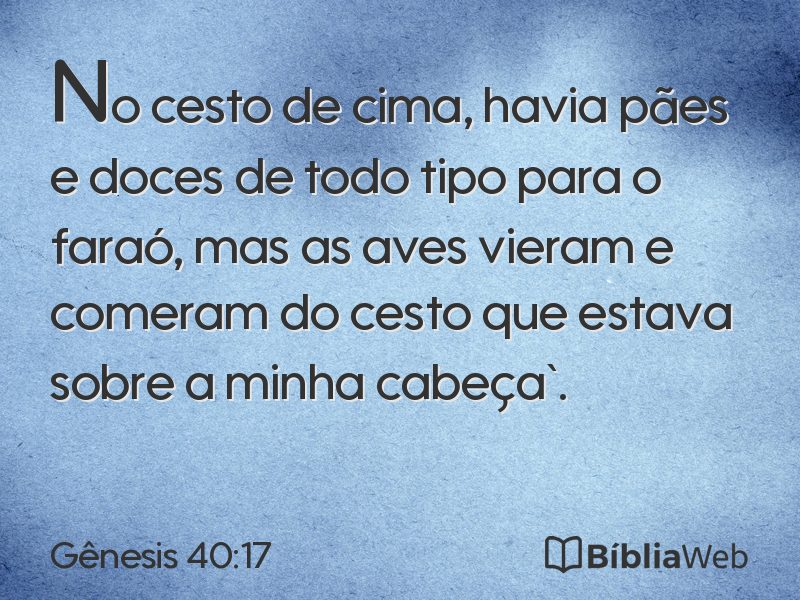 Gênesis 40:17 em imagem para compartilhar