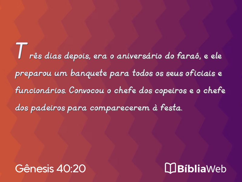 Gênesis 40:20 em imagem para compartilhar