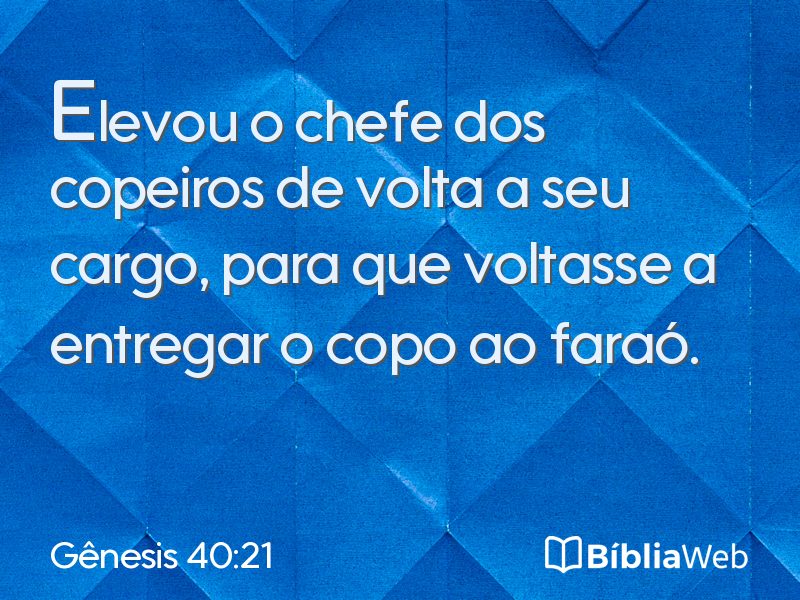 Gênesis 40:21 em imagem para compartilhar