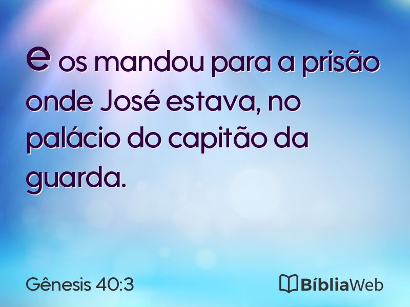Gênesis 40:3 em imagem para compartilhar