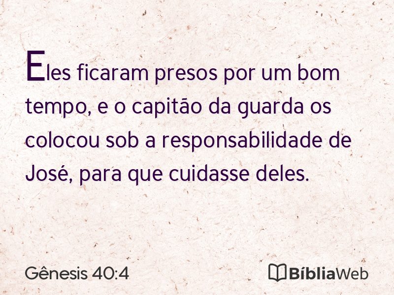 Gênesis 40:4 em imagem para compartilhar