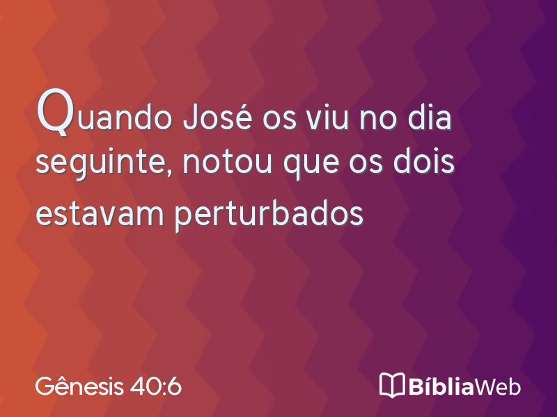 Gênesis 40:6 em imagem para compartilhar