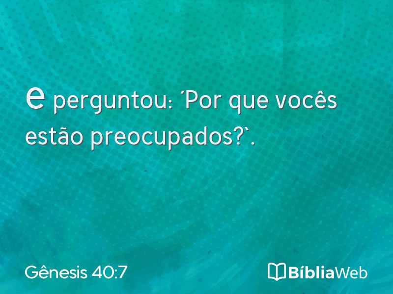 Gênesis 40:7 em imagem para compartilhar