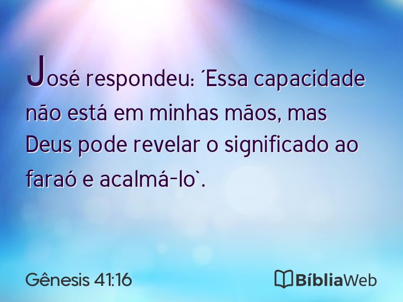Gênesis 41:16 em imagem para compartilhar