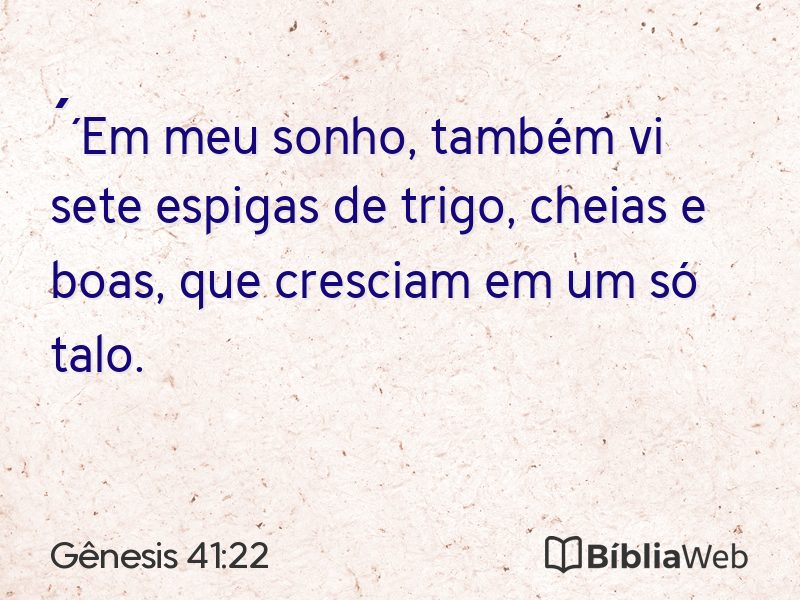 Gênesis 41:22 em imagem para compartilhar