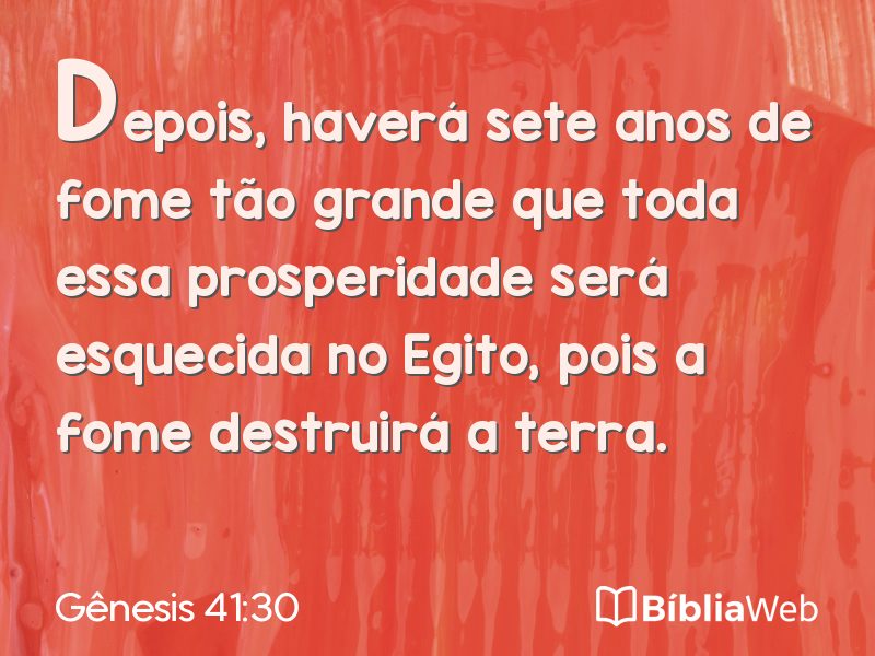Gênesis 41:30 em imagem para compartilhar