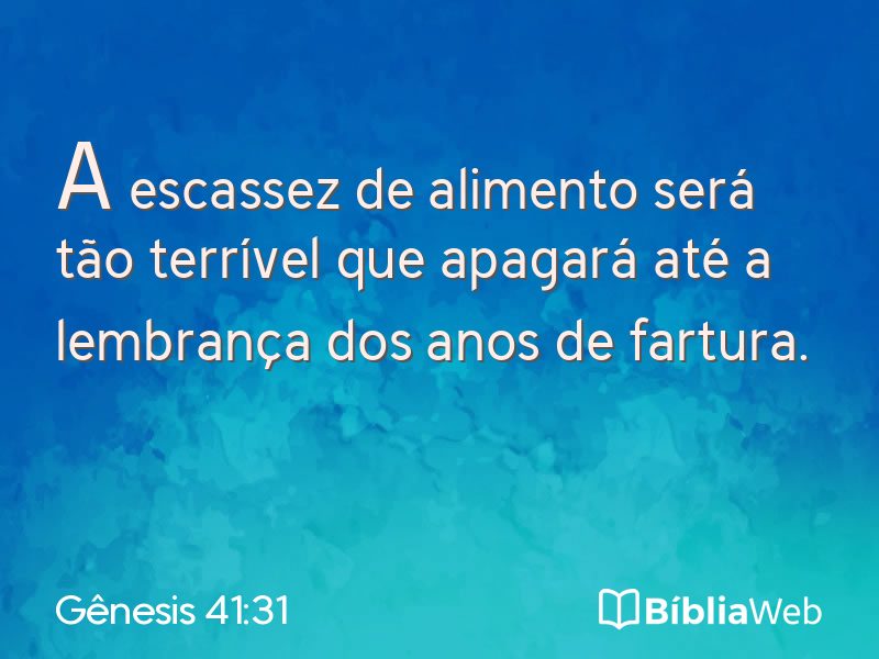 Gênesis 41:31 em imagem para compartilhar