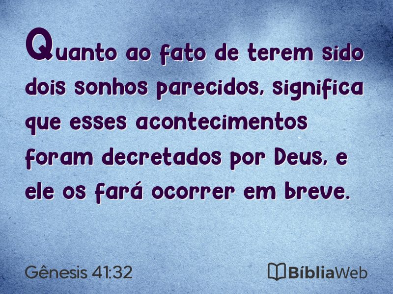 Gênesis 41:32 em imagem para compartilhar