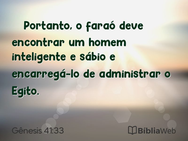 Gênesis 41:33 em imagem para compartilhar