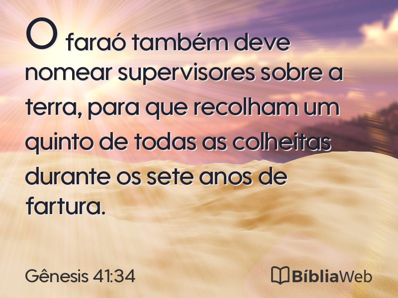 Gênesis 41:34 em imagem para compartilhar