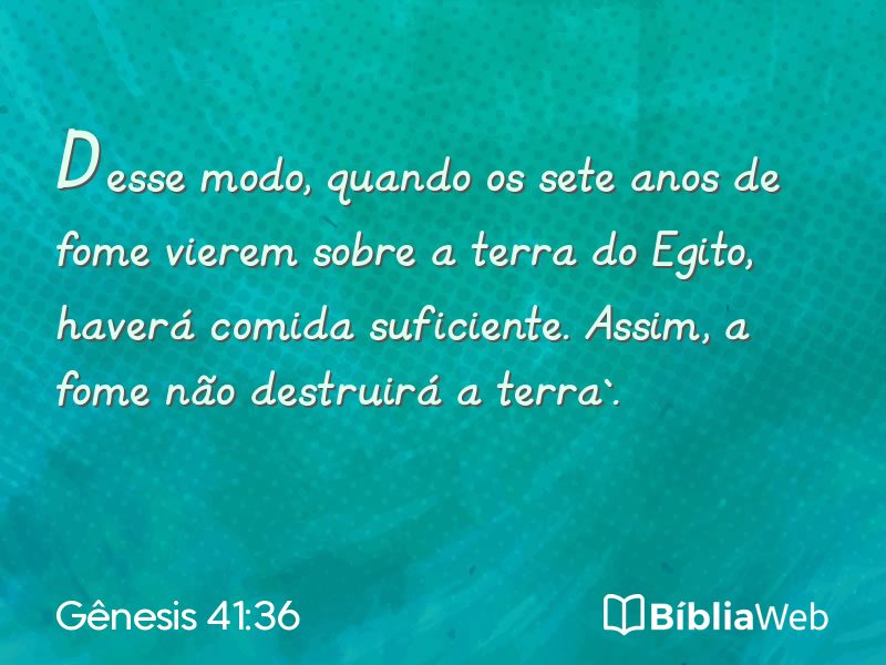 Gênesis 41:36 em imagem para compartilhar