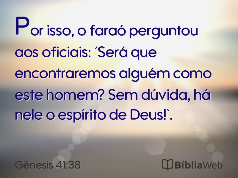Gênesis 41:38 em imagem para compartilhar