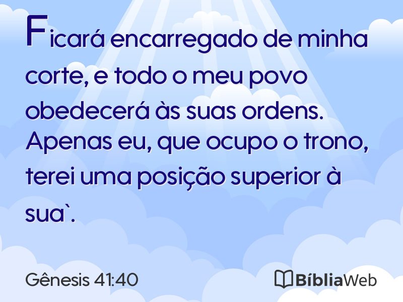 Gênesis 41:40 em imagem para compartilhar
