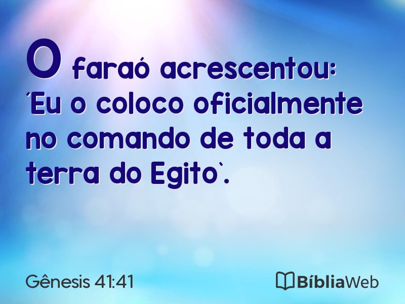 Gênesis 41:41 em imagem para compartilhar