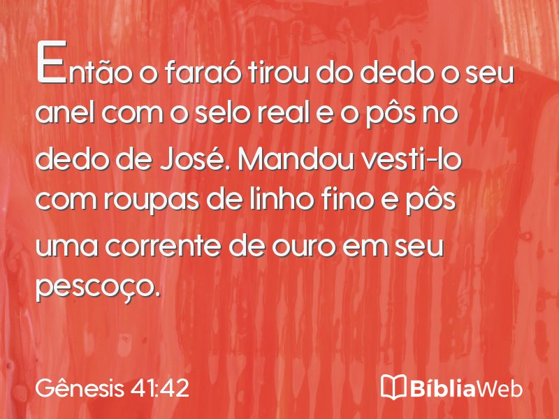 Gênesis 41:42 em imagem para compartilhar