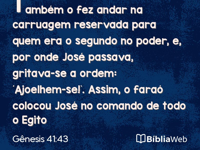 Gênesis 41:43 em imagem para compartilhar