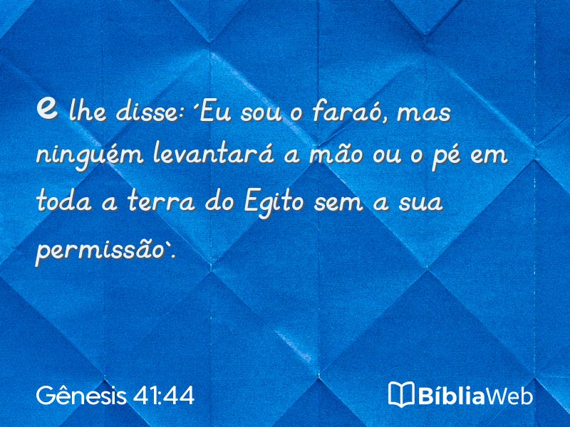 Gênesis 41:44 em imagem para compartilhar